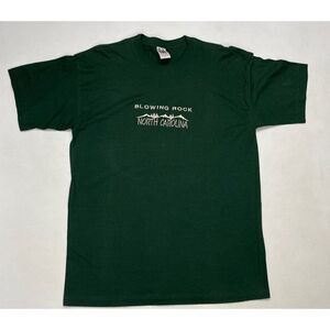 VINTAGE Blowing Rock North Carolina T-shirt Men Large Green Short Sleeve